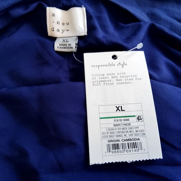 A New Day Womens Navy Blue Bubble Hem Cami Top XL Recycled Polyester Bubble hem - Picture 4 of 9